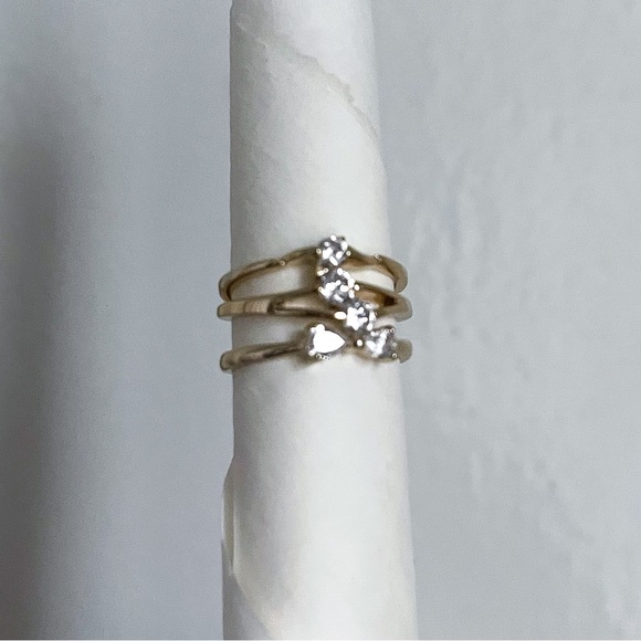 ARIELLA Collection 3 Gold Stackable Rings - Picture 4 of 7